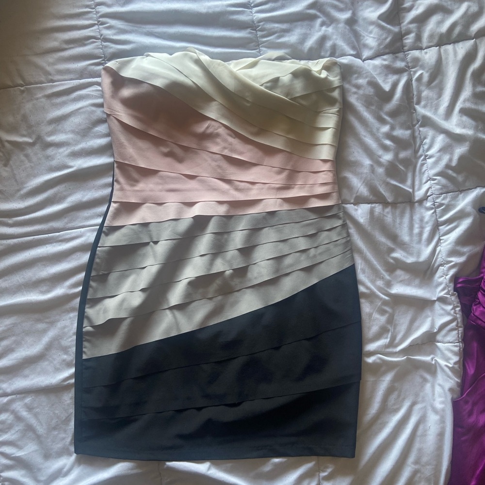 Gianni Bini short multi colored strapless dress